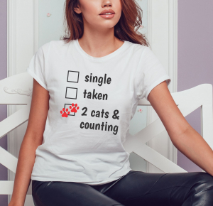 Tricouri Pisici - Tricou Personalizat - Single / Taken / 2 Cats And Counting