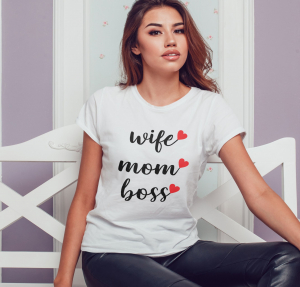 Tricouri Pentru Mama si Tata - Tricou Personalizat - Wife Mom Boss