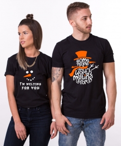 Set 2 Tricouri Cuplu Craciun Personalizate - Melting For You   [2]