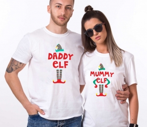 Set 2 Tricouri Cuplu Craciun Personalizate - Mommy And Daddy Elf   [1]