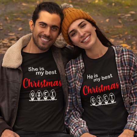 Tricouri Craciun - Set 2 Tricouri Cuplu Craciun Personalizate - My Greatest Christmas Gift  
