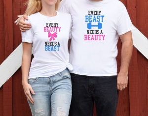 Set 2 Tricouri Cuplu Personalizate - Beauty And Beast 2   [2]