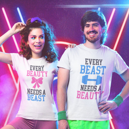 Tricouri Cuplu - Set 2 Tricouri Cuplu Personalizate - Beauty And Beast 2  