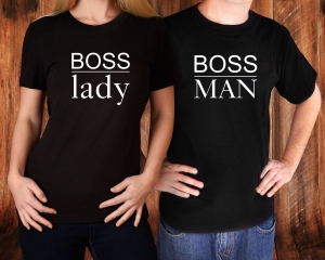 Set 2 Tricouri Cuplu Personalizate - Boss Man And Boss Lady   [2]
