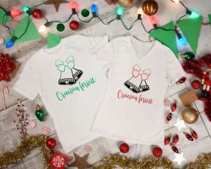 Tricouri Cuplu - Set 2 Tricouri Cuplu Personalizate Craciun - Clopotei  