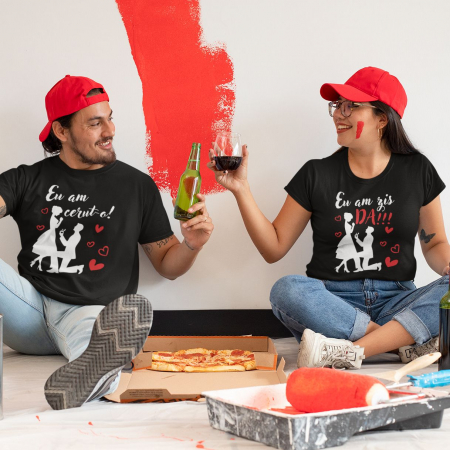 Set 2 Tricouri Cuplu Personalizate - Eu am cerut-o/Eu am zis da   [1]