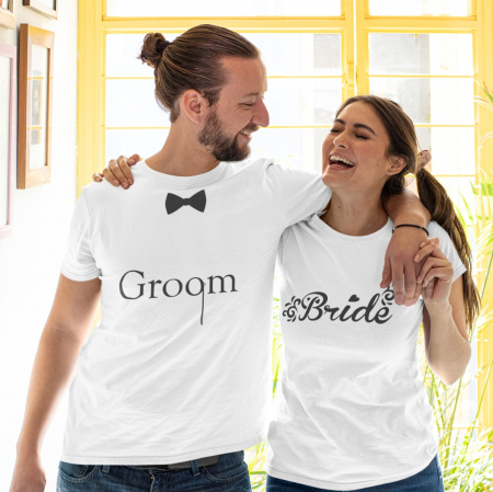 Tricouri Cuplu Personalizate - Groom And Bride [0]