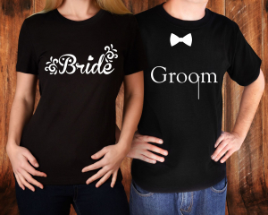 Set 2 Tricouri Cuplu Personalizate - Groom And Bride   [1]