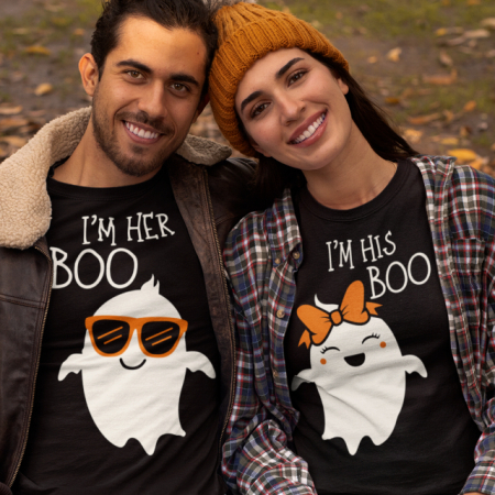 Tricouri Halloween - Tricouri Cuplu Personalizate Halloween - I'm her boo / I'm his boo