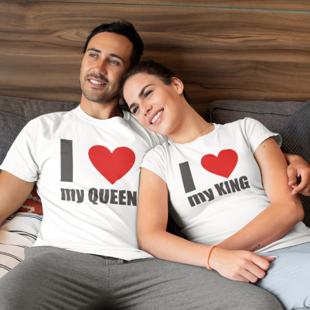 Tricouri Cuplu Personalizate - I love My Queen / King [1]