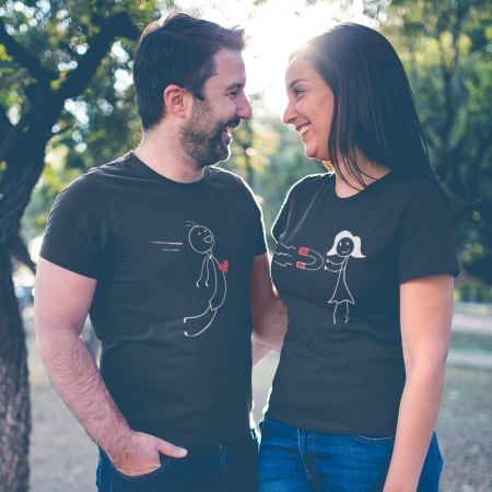 Set 2 Tricouri Cuplu Personalizate - Mereu impreuna + Nume   [1]