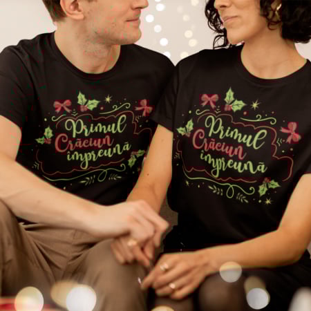Set 2 Tricouri Cuplu Personalizate - Primul Craciun impreuna   [1]