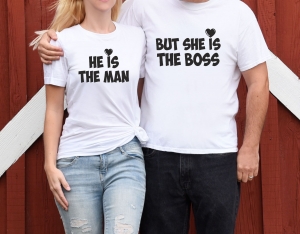 Set 2 Tricouri Cuplu Personalizate - The Man And The Boss   [1]