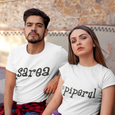 Tricouri Cuplu - Set 2 Tricouri Cuplu Personalizate - Sarea Si Piperul  