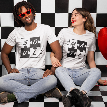 Set 2 Tricouri Cuplu Personalizate - Soulmate Puzzle   [1]