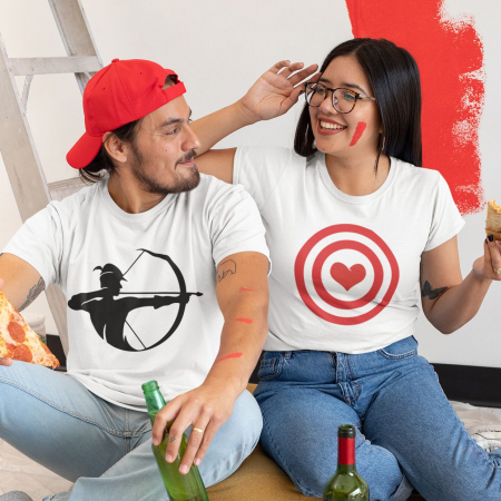 Cadouri de Valentine's Day - Set 2 Tricouri Cuplu Personalizate - Tinta perfecta  