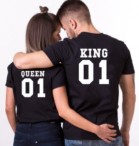 Set 2 Tricouri Cuplu Personalizate - King and Queen   [1]