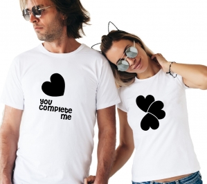 Set 2 Tricouri Cuplu Personalizate - You Complete Me   [2]