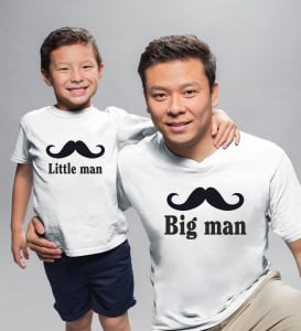 Tricouri Pentru Tata Si Fiu - Set 2 Tricouri Personalizate - Big Man And Little Man
