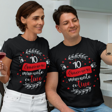 Tricouri Craciun - Set 2 Tricouri Personalizate Cuplu - Craciunuri Minunate Cu Tine  
