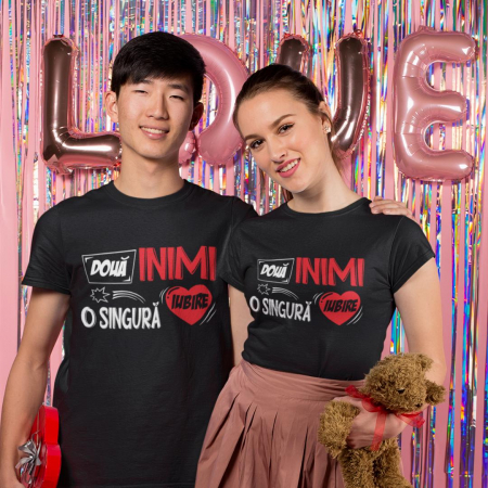 Set 2 Tricouri Personalizate - Doua inimi o singura iubire   [1]