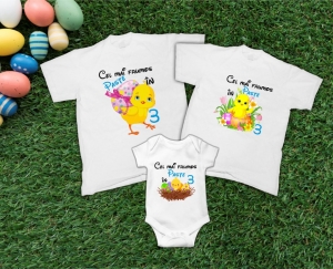 Tricouri de Paste - Set 3 Tricouri Personalizate Familie - Cel mai frumos Paste in 3