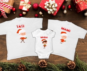 Tricouri Craciun - Set 3 Tricouri Personalizate Familie - Craciun