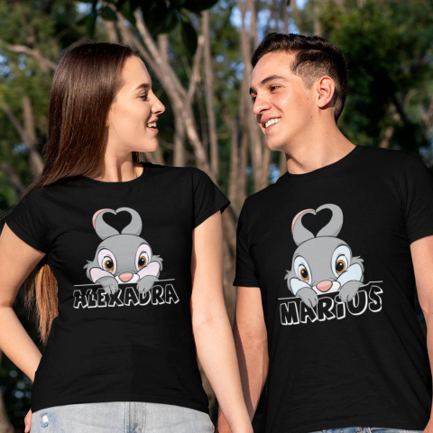 Set 2 Tricouri Personalizate - Iepuras + nume   [1]