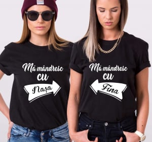 Tricouri Pentru Nasi Si Fini - Set 2 Tricouri Personalizate - Ma Mandresc Cu Nasa / Fina  