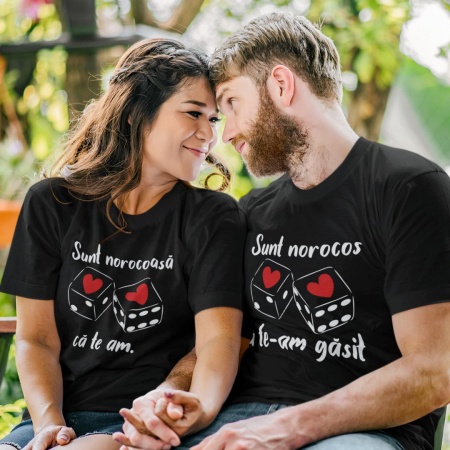 Set 2 Tricouri Personalizate - Norocos ca te-am gasit  Norocoasa ca te am   [1]