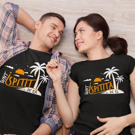 Set 2 Tricouri Personalizate - Sunt ispitit de ea/ Sunt ispitita de el  