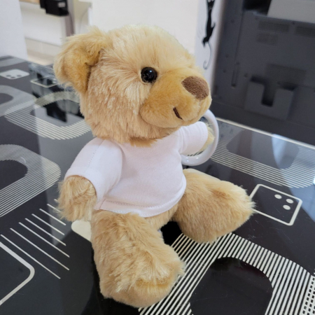 Ursuleti de plus - Ursulet De Plus Personalizat Cu Poza - Urs Maro 23 cm