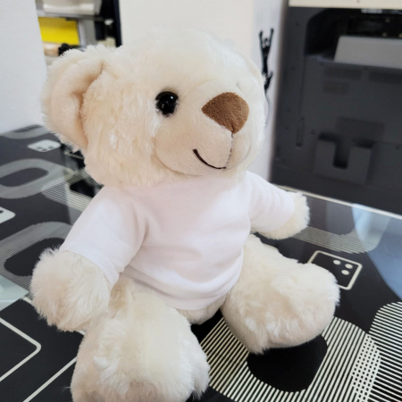 Ursuleti de plus - Ursulet De Plus Personalizat Cu Poza - Urs Alb 18 cm