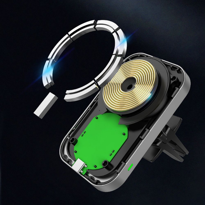 Suport auto / incarcator auto wireless Tech-Protect CW19 Magnetic compatibil MagSafe [4]