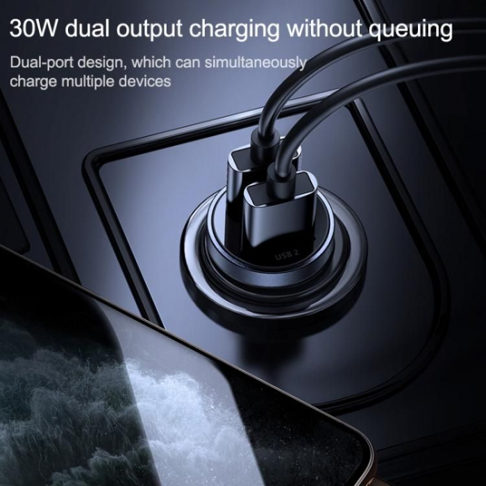 Incarcator auto Joyroom C-A09 Dual USB Quick Charge 3.0 30W [7]