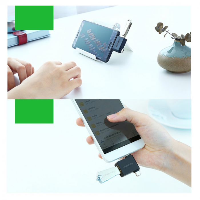 Adaptor 2in1 OTG Ugreen type c + microusb [3]
