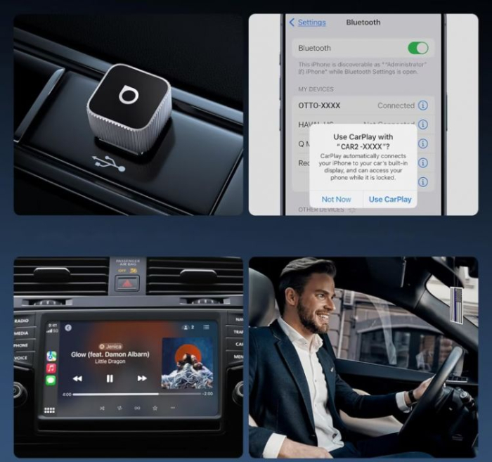 Adaptor Carplay / Android Auto Wireless Ottocast Mini Cube Style B pentru Apple iPhone / Android Series CP88-T2 [3]