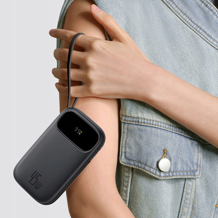 Baterie externa Baseus - Power Bank EnerFill FC31 Qpow 3 (E0028D03) - USB-C/Lightning Cables, 20000mAh, 45W, Digital Display - Galaxy Blue [7]