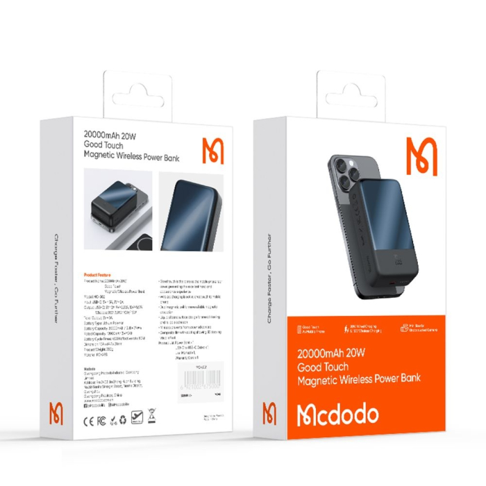 Baterie externa Mcdodo - Magnetic Ambilight Series (MC-5021) - 20000mAh, NTC Temperature Control, 20W, LED Indicator - Black [3]