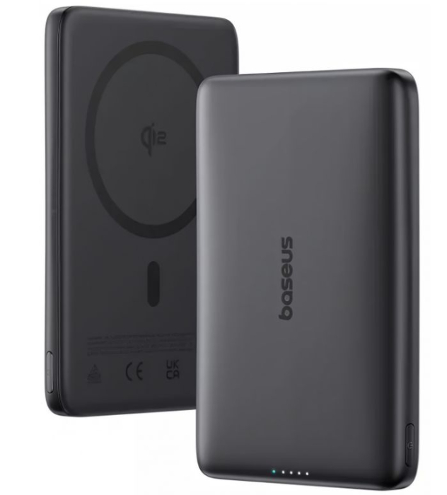 Baterie Externa Wireless Baseus PicoGo AM41, 10000mAh, 27W, PD + FQI, 1 x QI - 1 x USB-C, Neagra E0027201 [2]