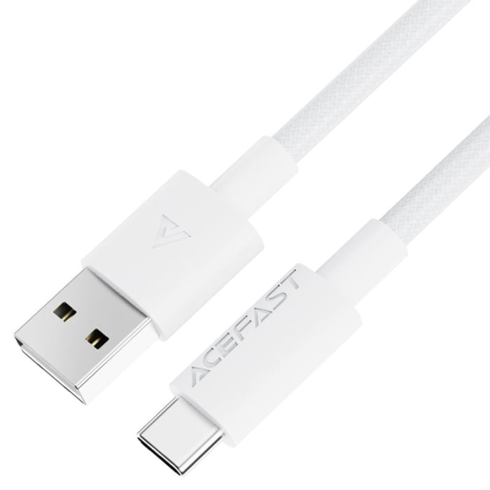 Cablu Acefast (C18-04) - USB to Type-C, Fast Charging, 3A, BendResistant, Nylon Braid, 1.2m - White [4]