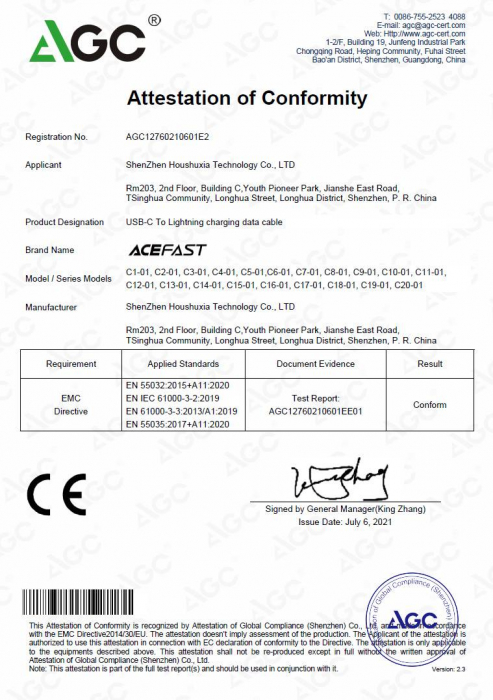 Cablu Acefast type c - lightning C3-01 alb [2]