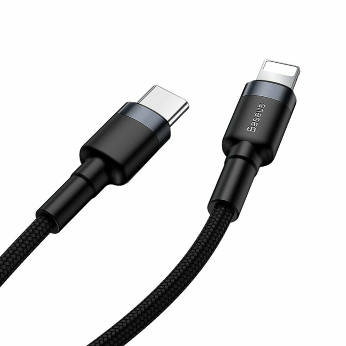 Cablu Baseus Cafule Type-C to Lightning, 18W, 1m - Grey / Black [6]