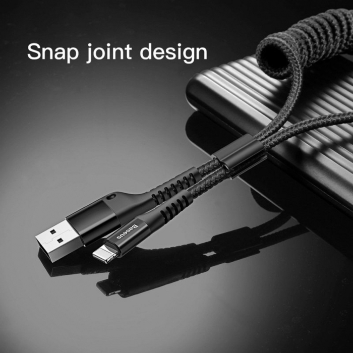 Cablu Baseus - Data Cable Fish-Eye (P10320203111-00) - USB-C to USB-C, Fast Charge, 100W, Expandable Design, 1m - Cluster Black [2]