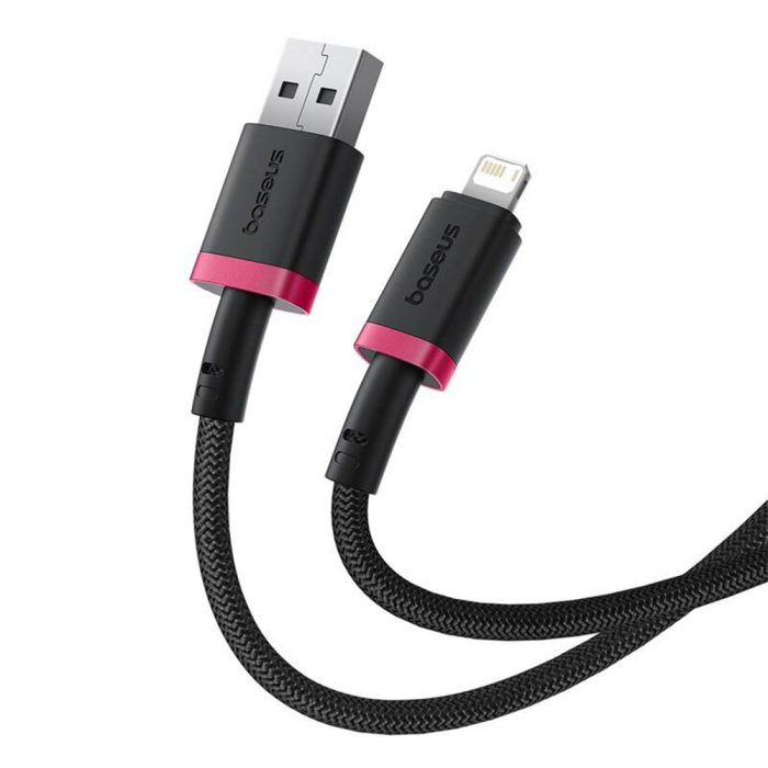 Baseus  Dura Series USB to Lightning, Fast Charging, 2.4A, 480Mbps, Nylon, 2m - Red / Black [3]