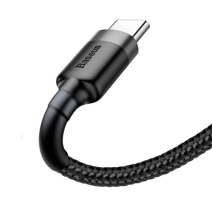 Cablu  de incarcare Baseus Cafule (CATKLF-AG1) - USB to Type-C, Fast Charge, 3A, 480Mbps, 0.5m - Gray / Black [5]
