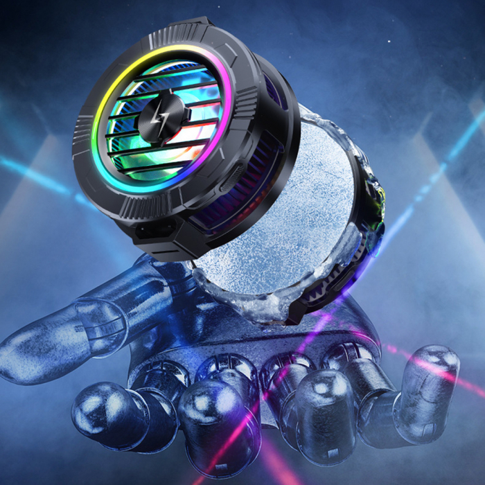 Cooler telefon magnetic Techsuit cu lumini RGB negru P66 [5]