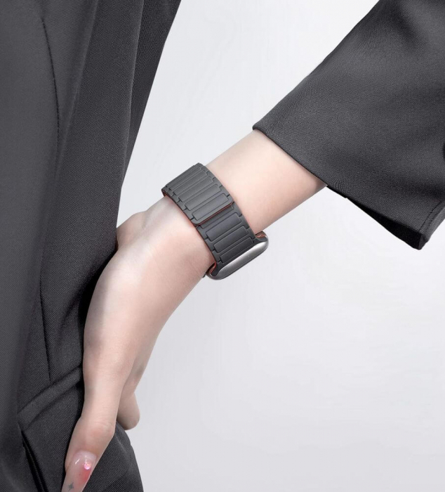 Curea Tech-Protect Iconband Magnetic Apple Watch 42/44/45/49/Ultra mm negru/portocaliu [5]