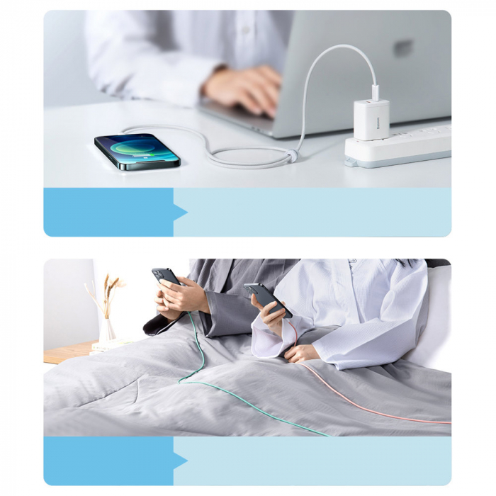 Cablu Baseus Dynamic type c - lightning 20w 1m alb CALD000002 [8]