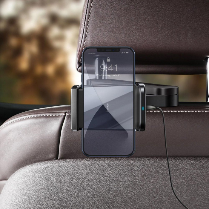 Suport auto tetiera Baseus Energy Storage cu incarcare wireless [7]